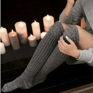 Richer Poorer Black and Gray Over the Knee Boots